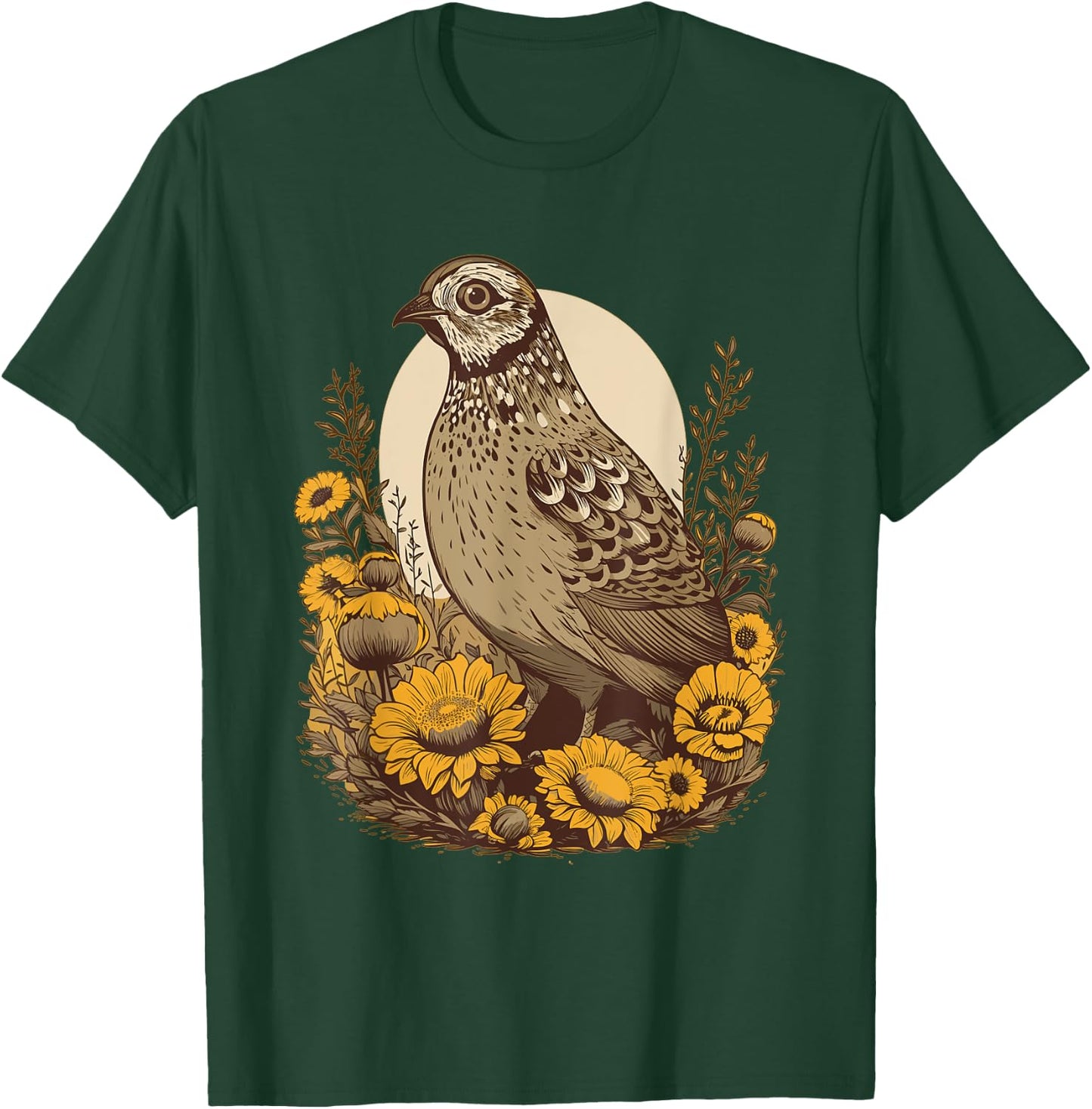 Quail Sunflower Outfit Quail Bird Lovers Girls T-Shirt - T-Shirt | Forest