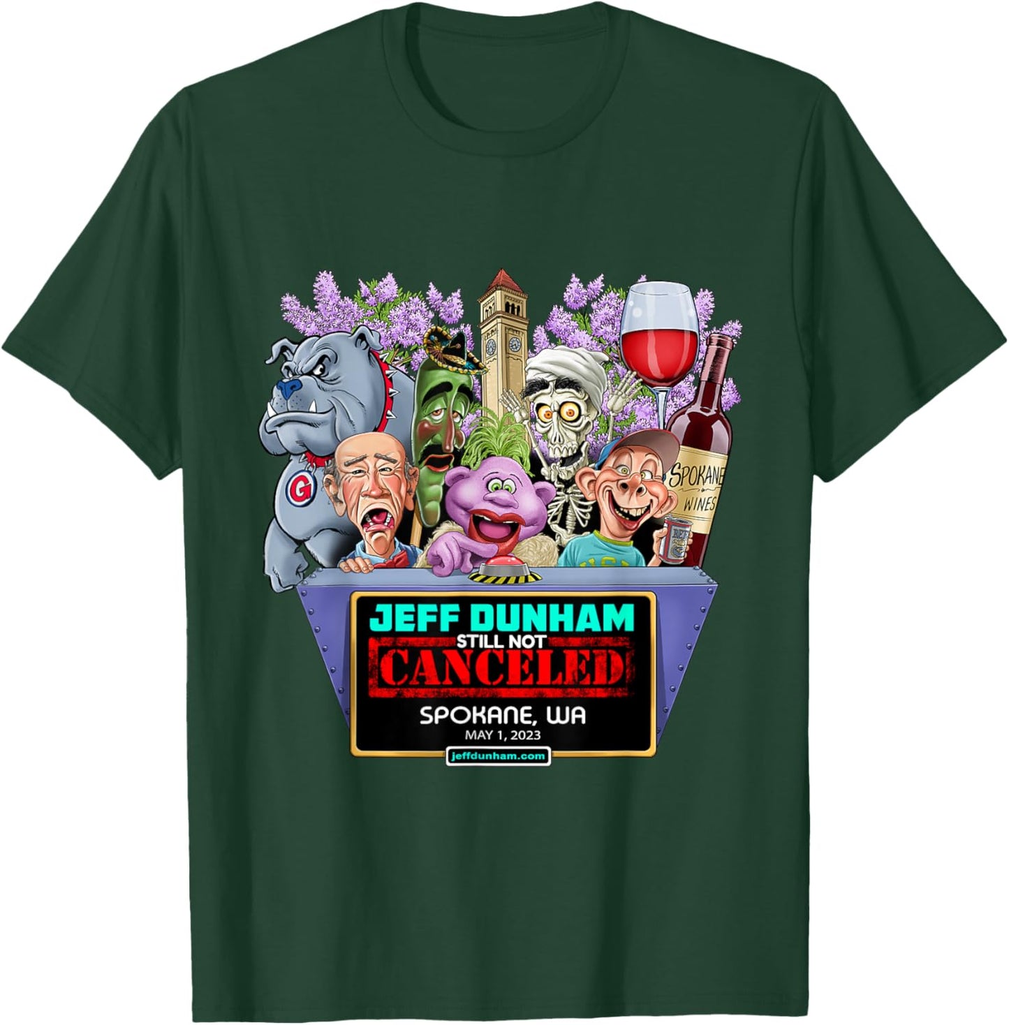Jeff Dunham Spokane, WA (2023) T-Shirt - T-Shirt | Forest