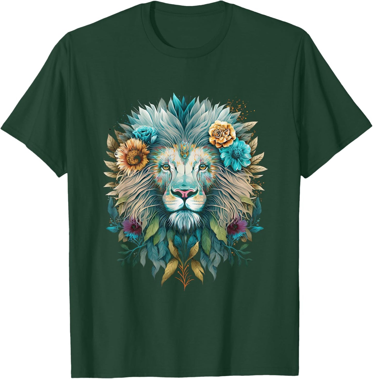 Lion colorful lions From Africa Day of the Dead T-Shirt - T-Shirt | Forest