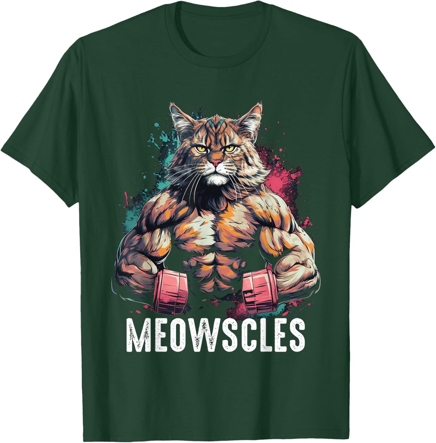 Funny Cat Musculation Gym Weight lifting Cats Lovers T-Shirt - T-Shirt | Forest