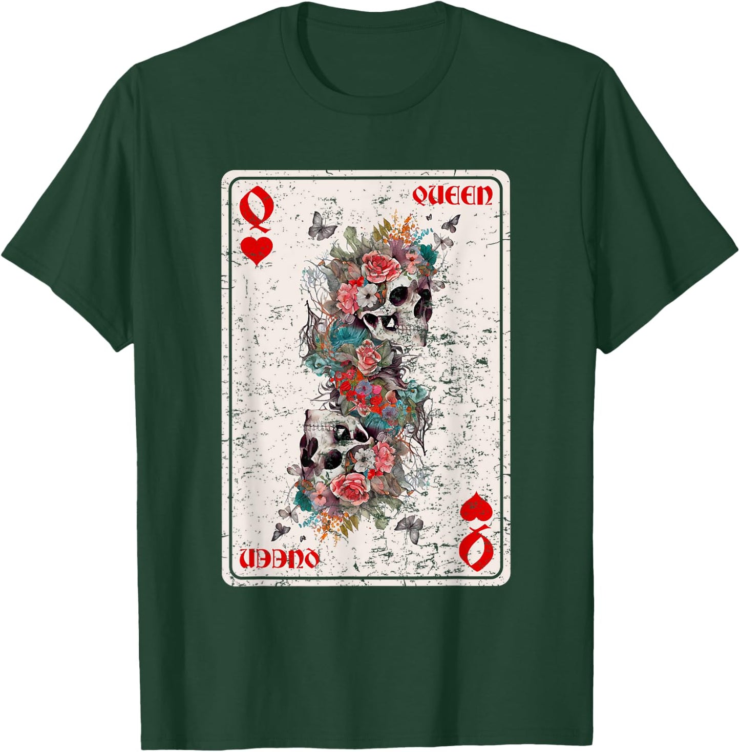Queen of Hearts Card Game Horror Heart Queen Gothic T-Shirt - T-Shirt | Forest
