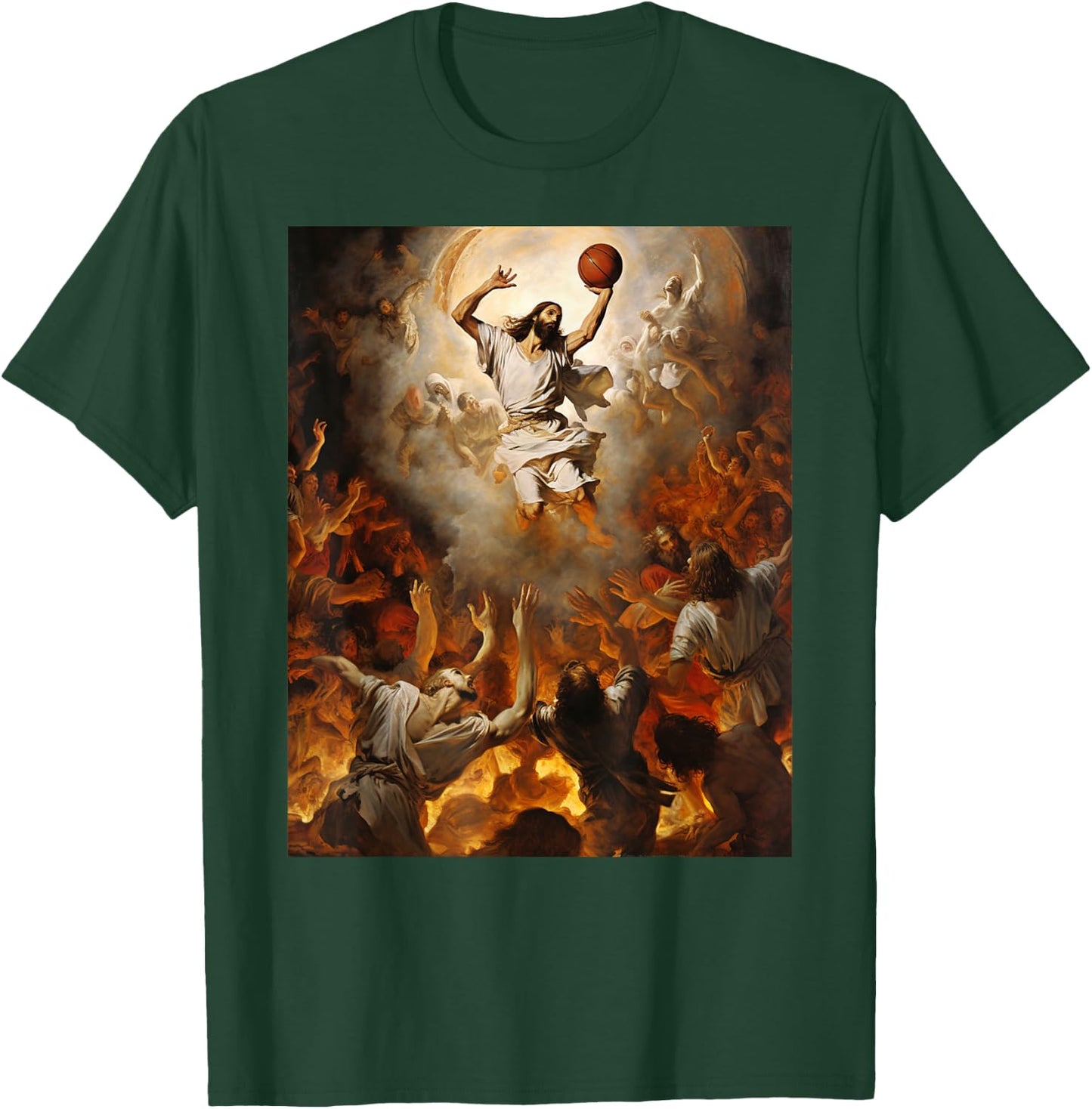 Jesus Playing Basketball T-Shirt - T-Shirt | Forest