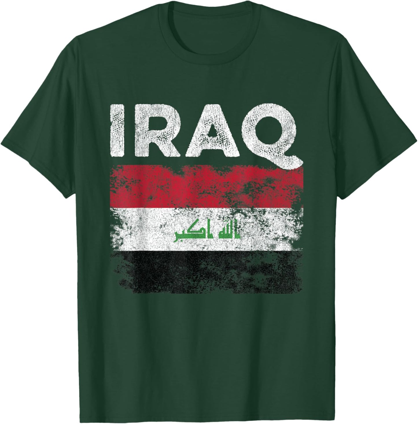 Iraq Flag Distressed - Men Women Kids - Iraqi Flag T-Shirt - T-Shirt | Forest