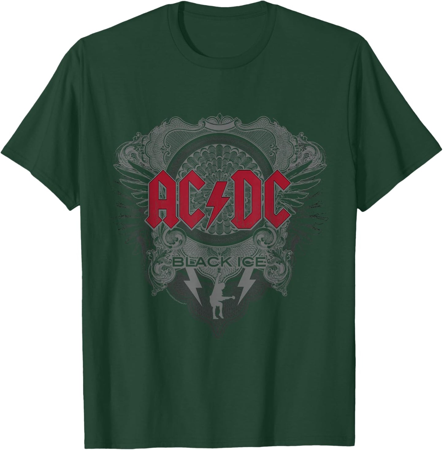 Official AC/DC Black Ice with Red Rock Band Music Logo T-Shirt - T-Shirt | Forest