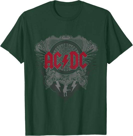 Official AC/DC Black Ice with Red Rock Band Music Logo T-Shirt - T-Shirt | Forest