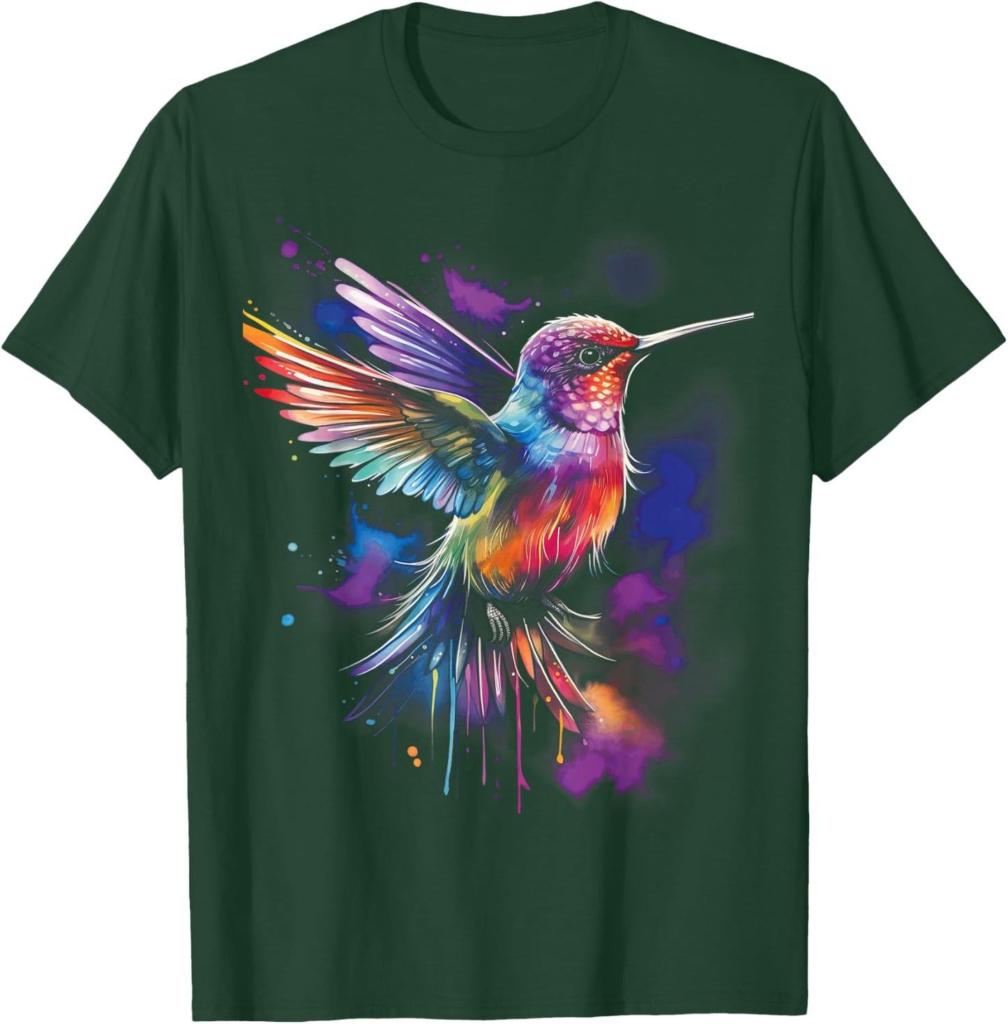 Hummingbird Artwork Bird Birds T-Shirt - T-Shirt | Forest