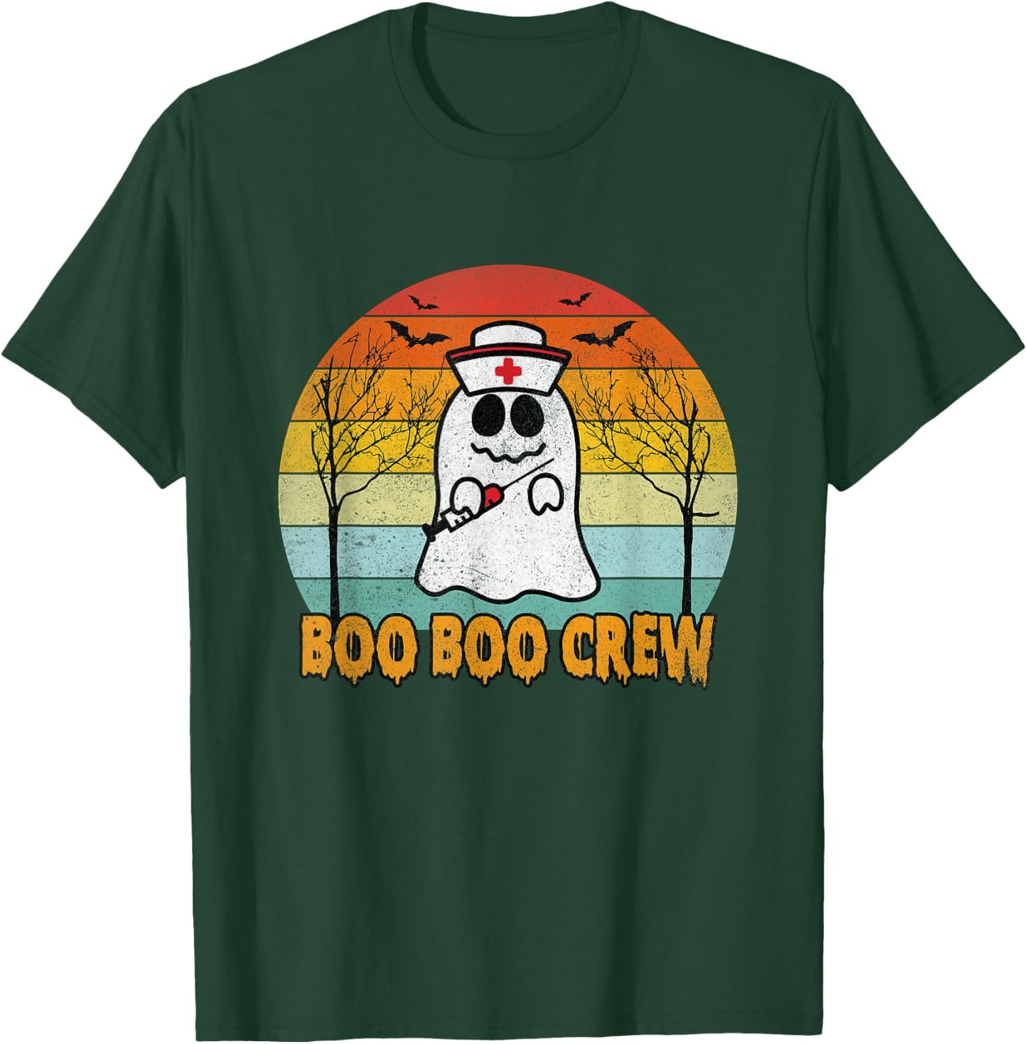 Boo Boo Crew Nurse Halloween Costume Retro Vintage T-Shirt - T-Shirt | Forest