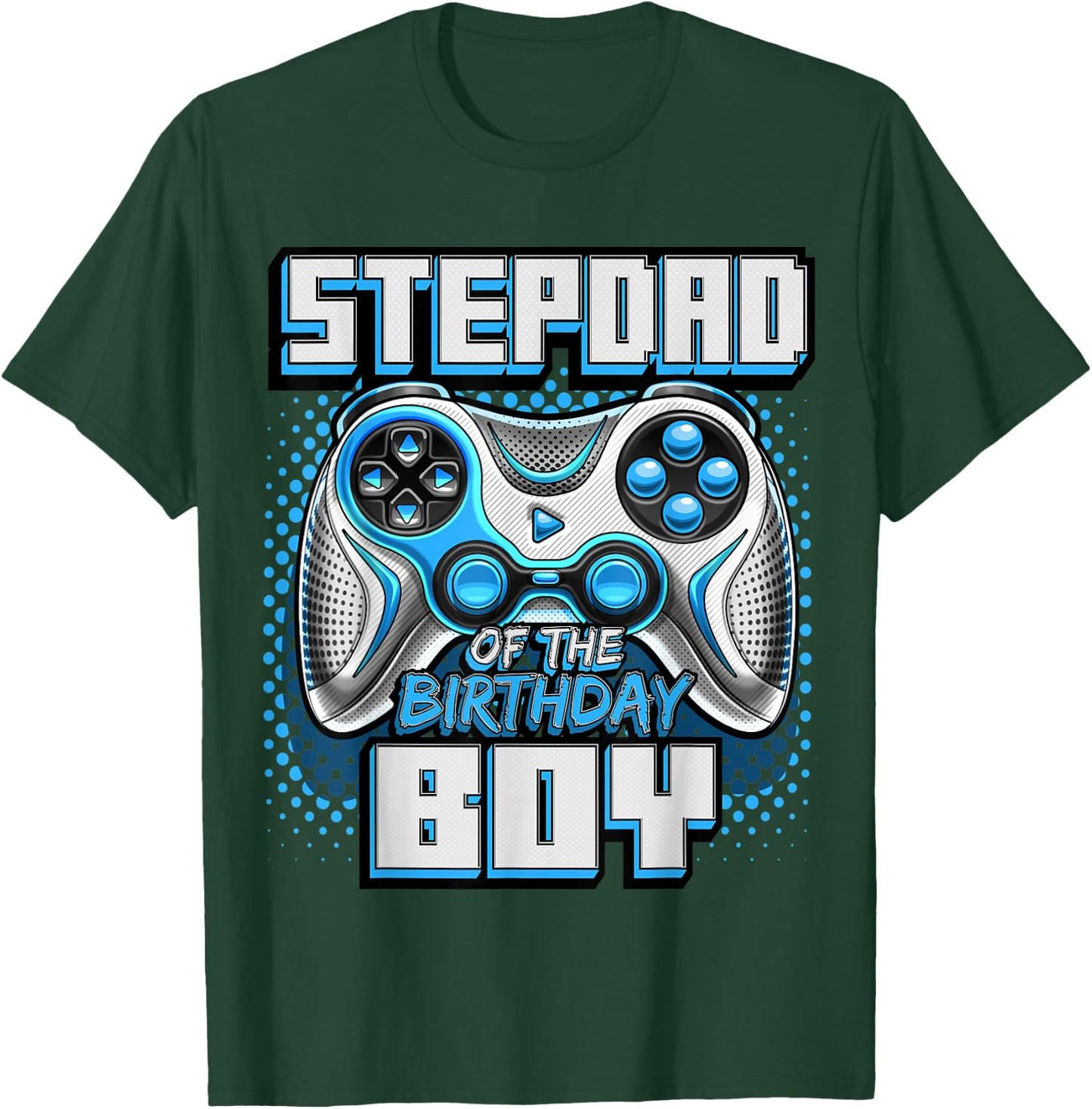 Stepdad of the Birthday Boy Matching Family Video Game Party T-Shirt - T-Shirt | Forest