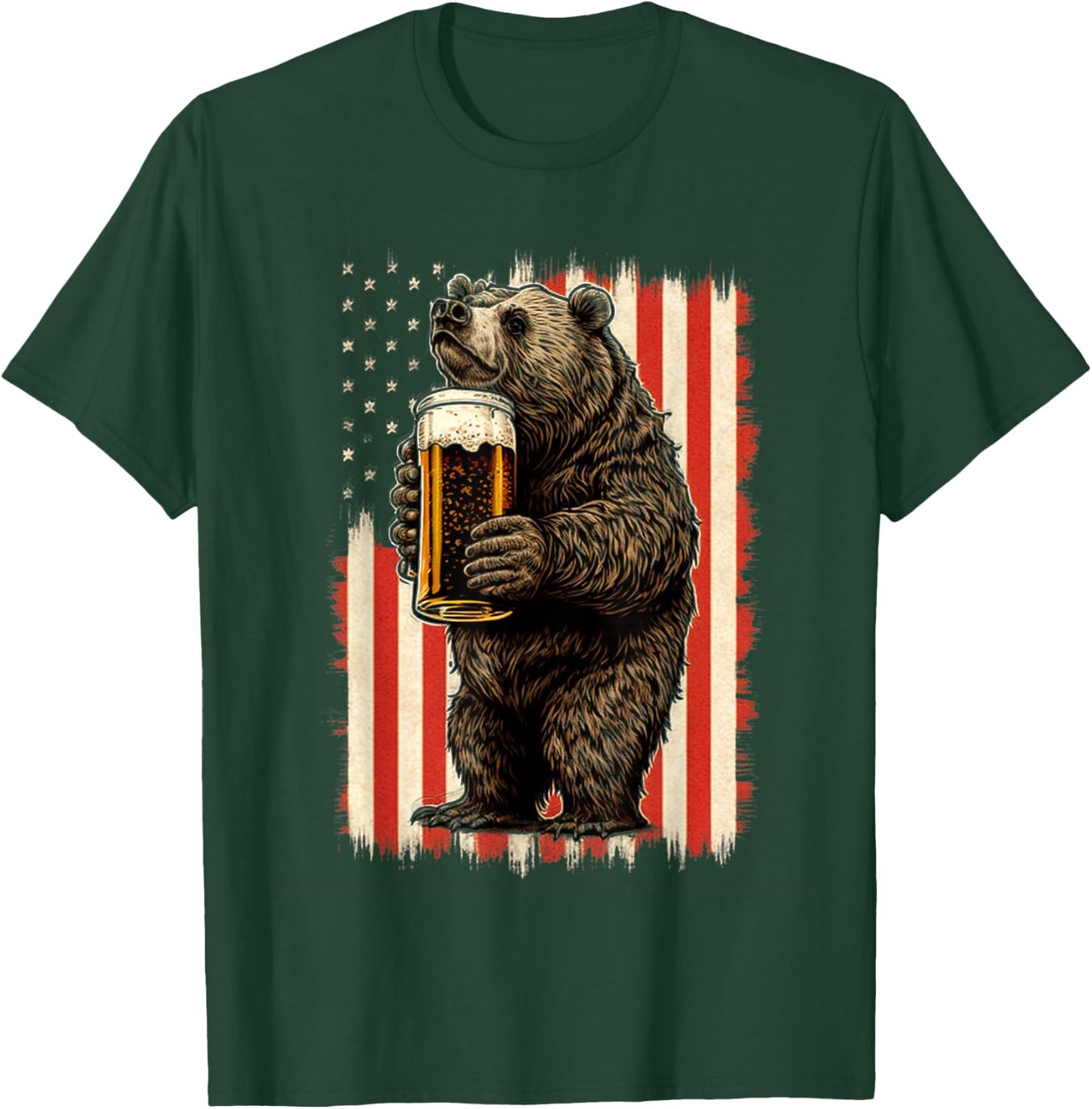 Bear Drinking Beer T-Shirt - T-Shirt | Forest