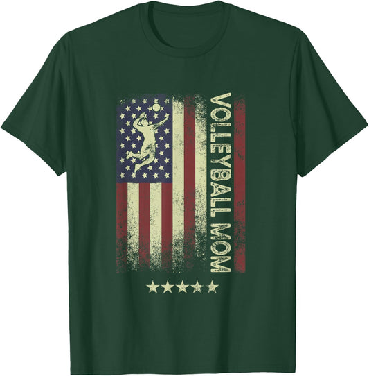 USA American Flag - Volleyball Mom Men T-Shirt - T-Shirt | Forest