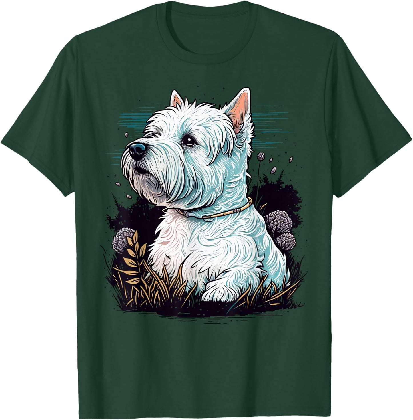 Cute West Highland White Terrier Dog on Westie Lover T-Shirt - T-Shirt | Forest