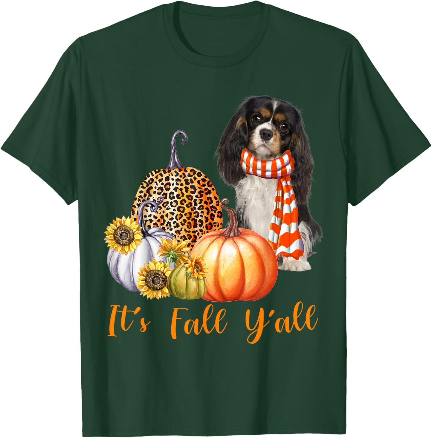 It's Fall Y'all Cavalier King Charles Spaniel Pumpkin Fall T-Shirt - T-Shirt | Forest