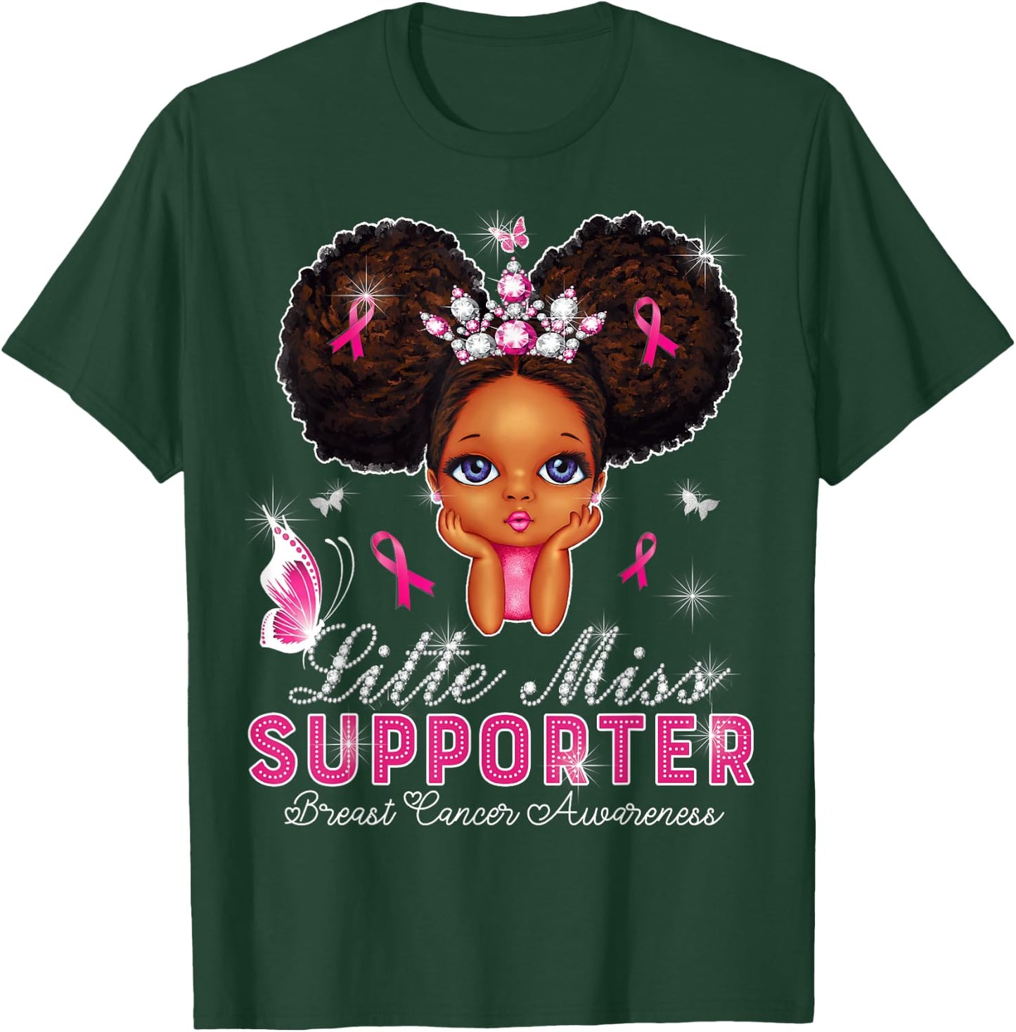 Little Miss Supporter breast cancer awareness for kids T-Shirt - T-Shirt | Forest