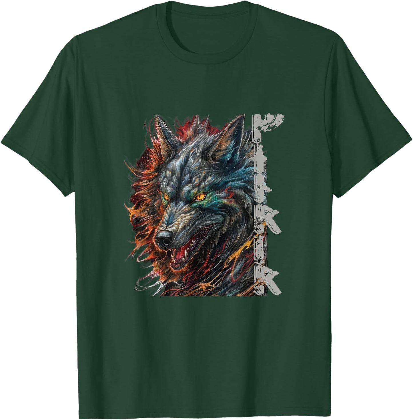 Wolf Fenriswolf Fenrir Viking Valhalla Runes T-Shirt - T-Shirt | Forest