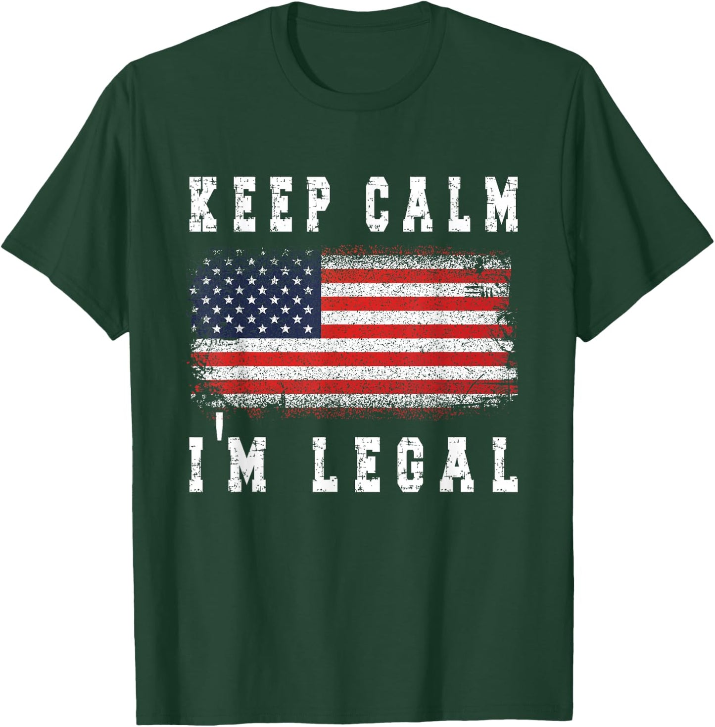 I'm Legal New US Citizen American Flag US Citizenship USA T-Shirt - T-Shirt | Forest