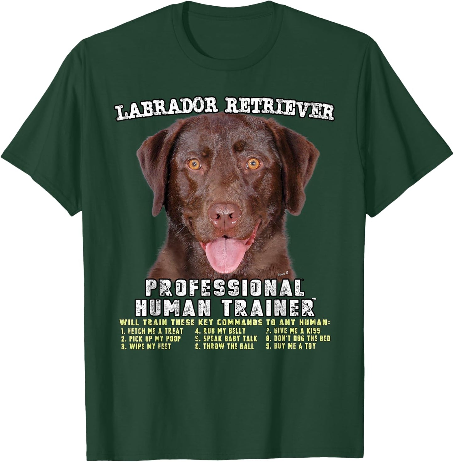 Labrador Retriever Chocolate Lab Professional Human Trainer T-Shirt - T-Shirt | Forest