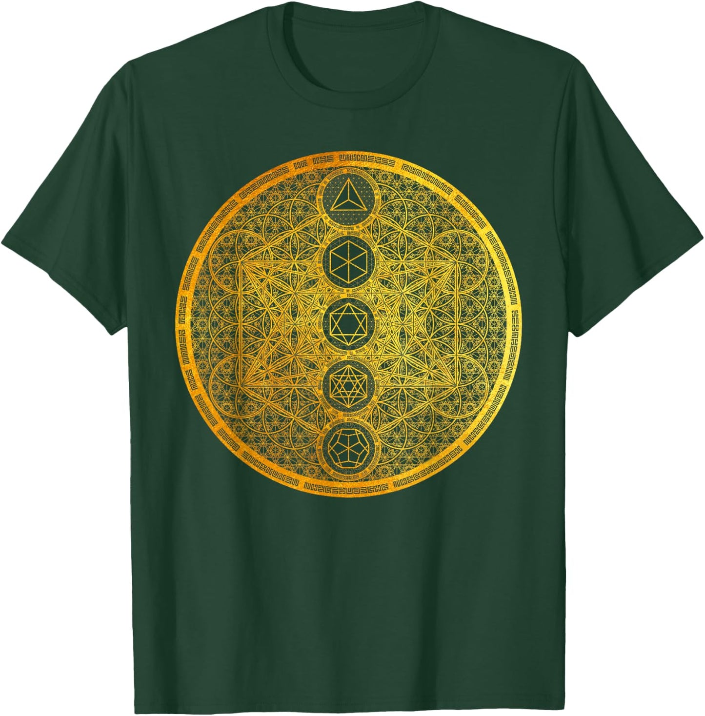Metatron Cube Platonic Solids Sacred Geometry Metaphysics T-Shirt - T-Shirt | Forest