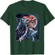 Wolf 4th of July American Flag Howling Wolves Under Moon T-Shirt - T-Shirt | Forest