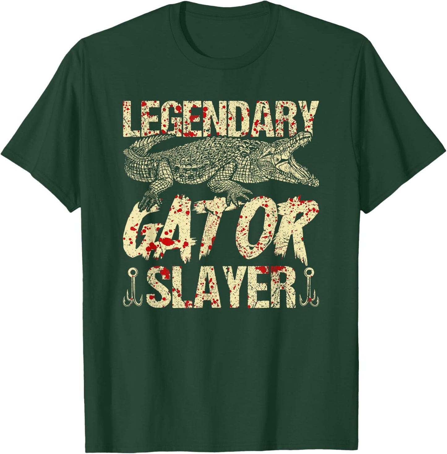 Alligator Hunter Legendary Gator Slayer Bloody Gator Hunting T-Shirt - T-Shirt | Forest