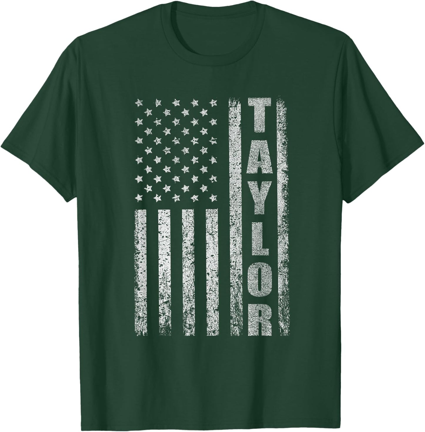 Taylor US Flag Personalized Taylor American Flag Vintage T-Shirt - T-Shirt | Forest