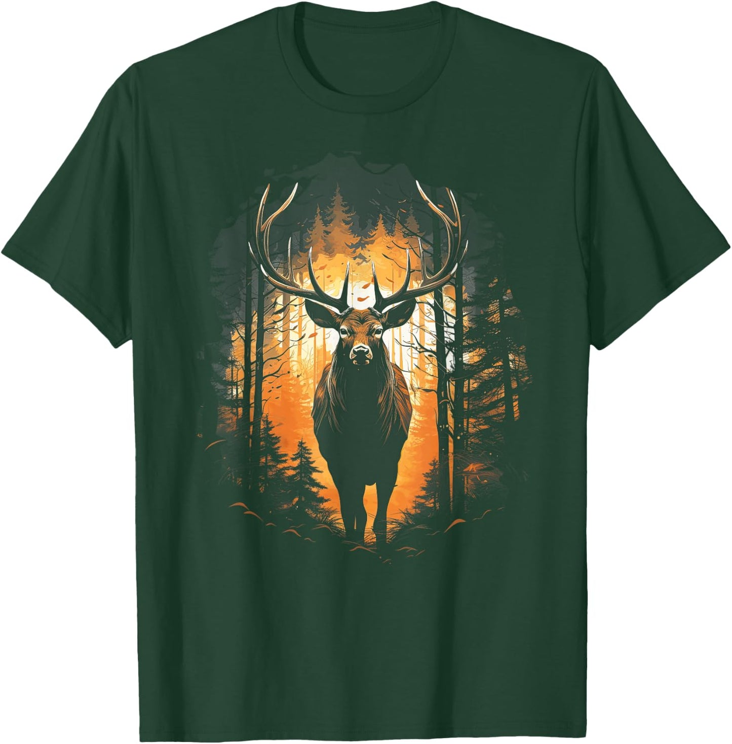 Forest Deer Wildlife Animal Illustration T-Shirt - T-Shirt | Forest