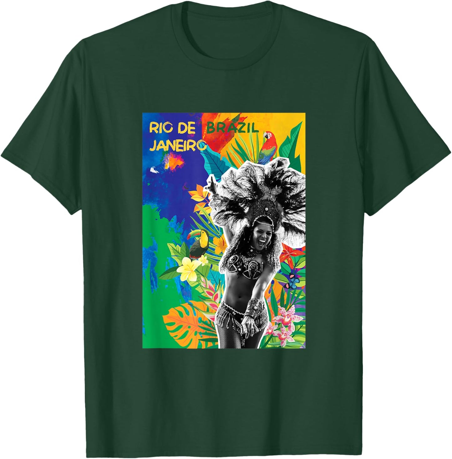 Samba Dancer Brazil Carnival Rio De Janeiro Colorful T-Shirt - T-Shirt | Forest