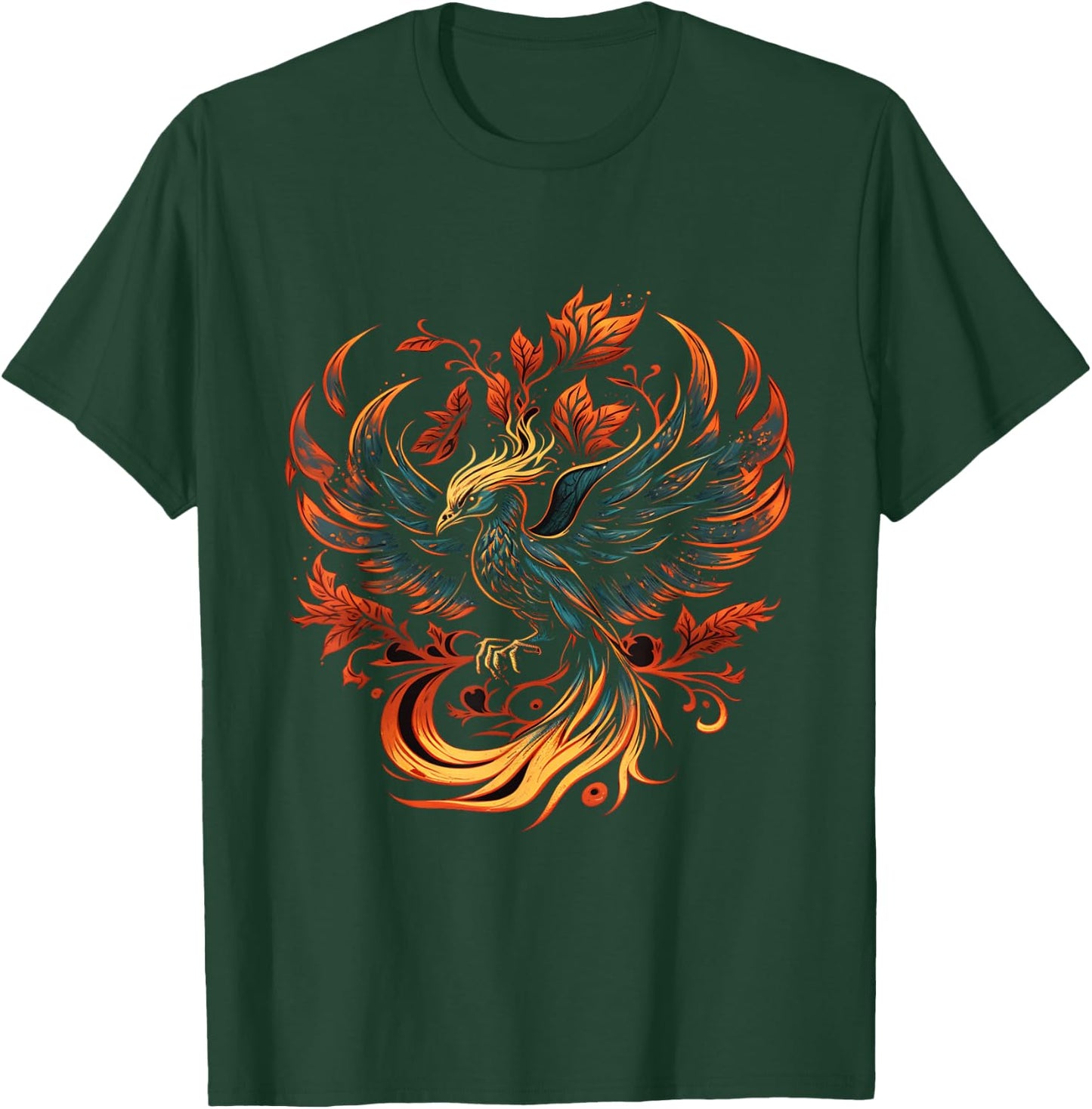 Fire Phoenix Bird Reborn Firebird Phoenix Phoenix T-Shirt - T-Shirt | Forest