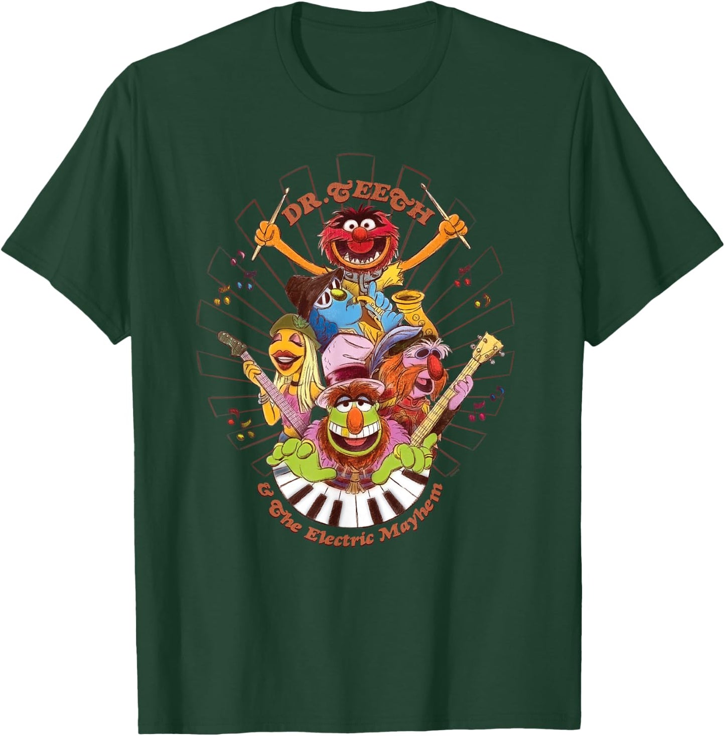 Disney The Muppets Dr Teeth & Electric Mayhem Keyboard Band T-Shirt - T-Shirt | Forest
