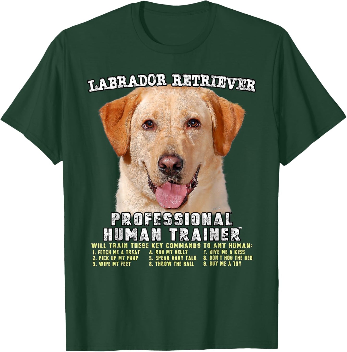 Labrador Retriever Yellow Lab Professional Human Trainer T-Shirt - T-Shirt | Forest