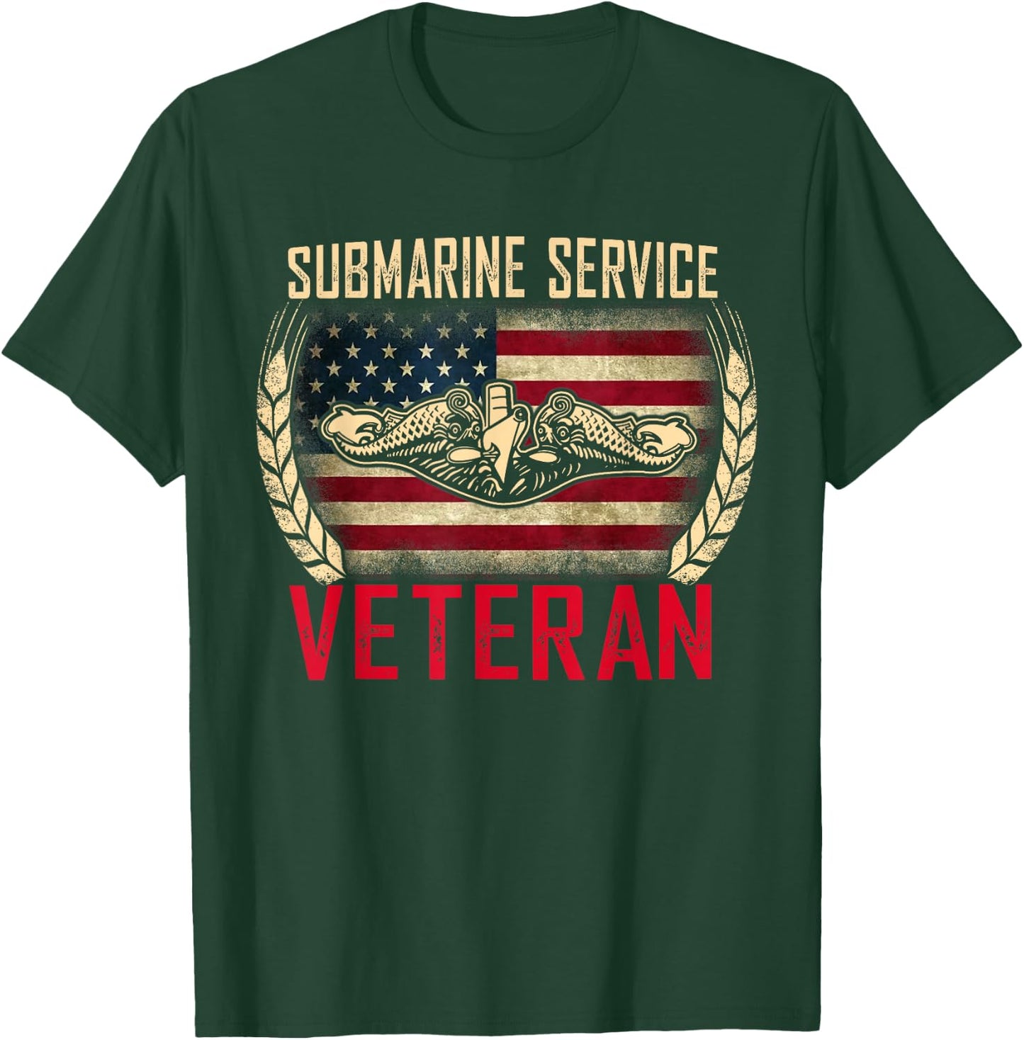 U.S Military Submarines Service Veteran Patriotic Men T-Shirt - T-Shirt | Forest