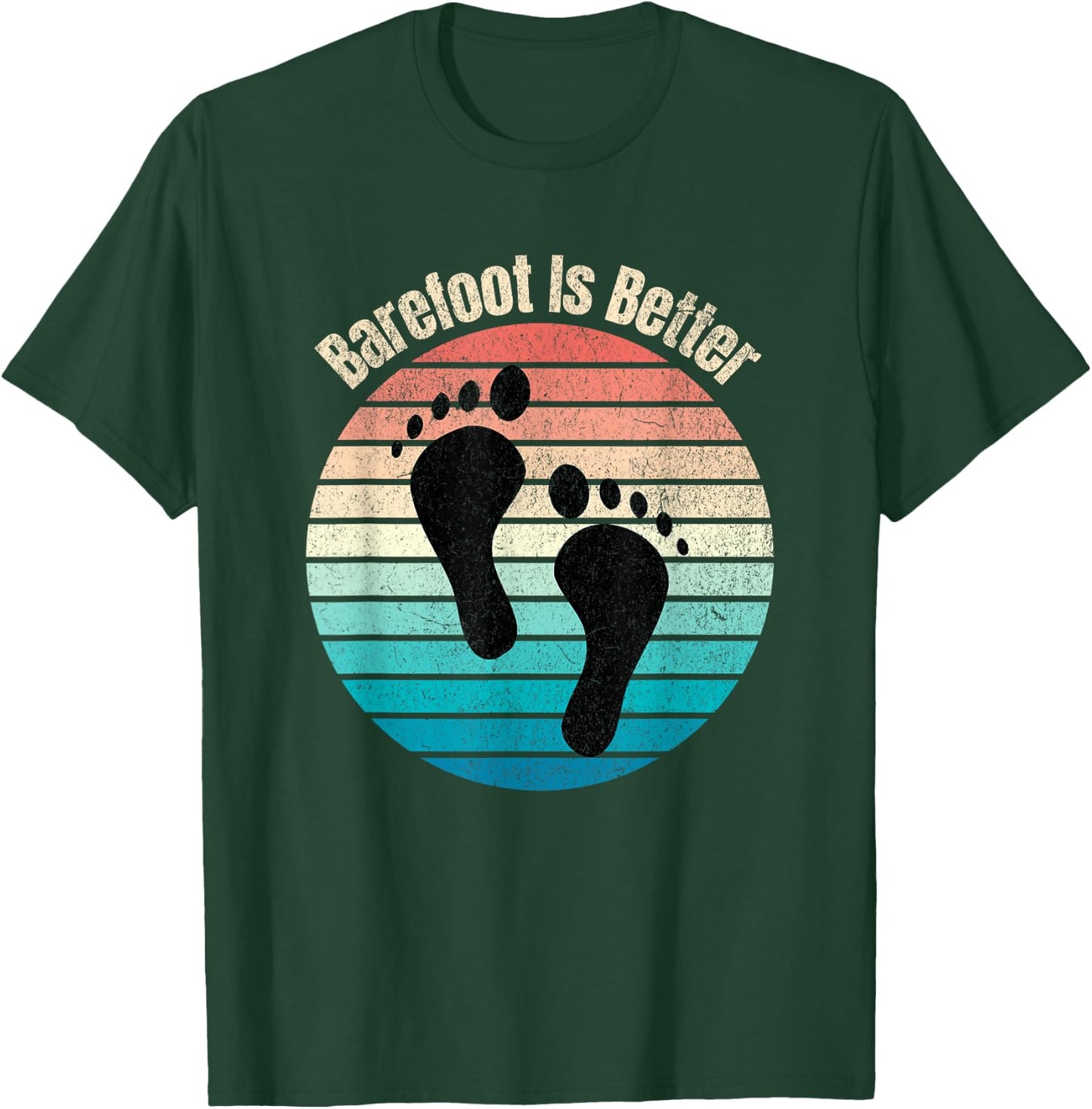 Barefoot Is Better Sunset Earthing T-Shirt - T-Shirt | Forest