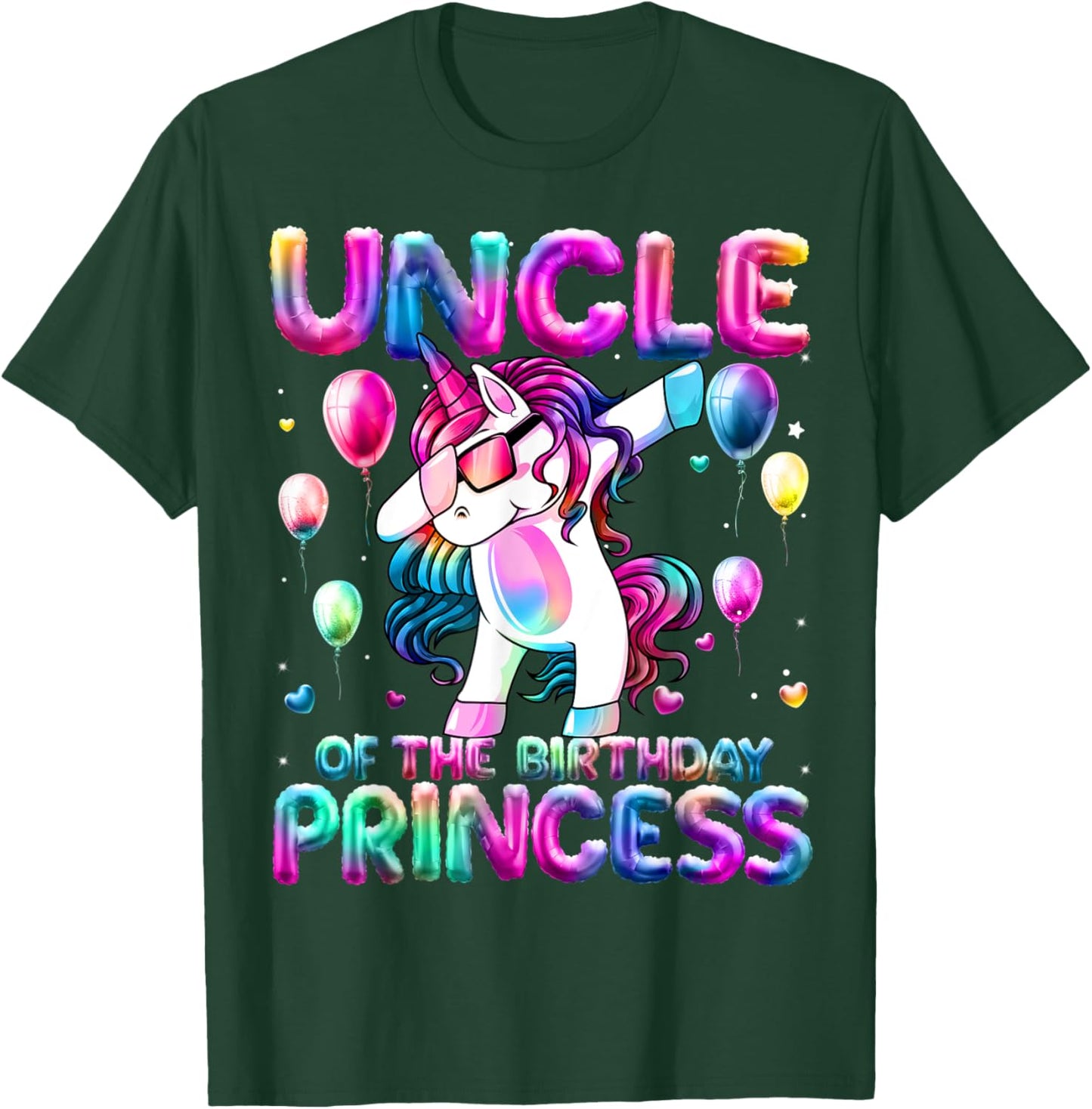 Uncle of the Birthday Princess Girl Dabbing Unicorn Uncle T-Shirt - T-Shirt | Forest