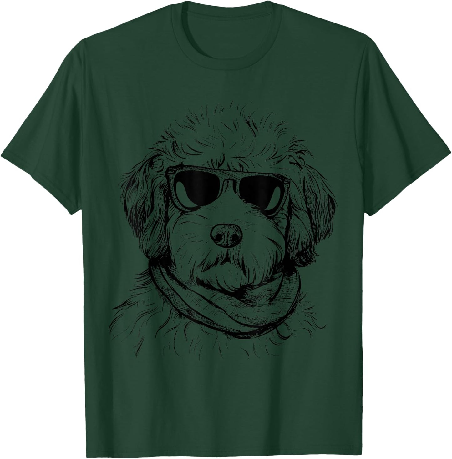 Whoodle Sketch Drawing Art Dog Lover Mom Dad Women T-Shirt - T-Shirt | Forest