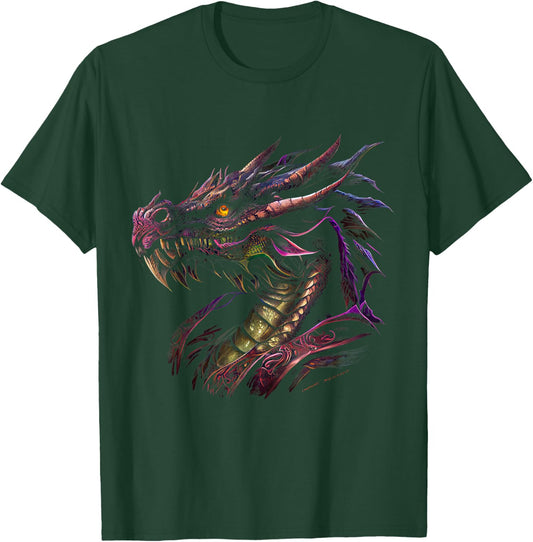Thinking Dragon Lover Beautiful Purple Fun Fantasy Art Cool T-Shirt - T-Shirt | Forest