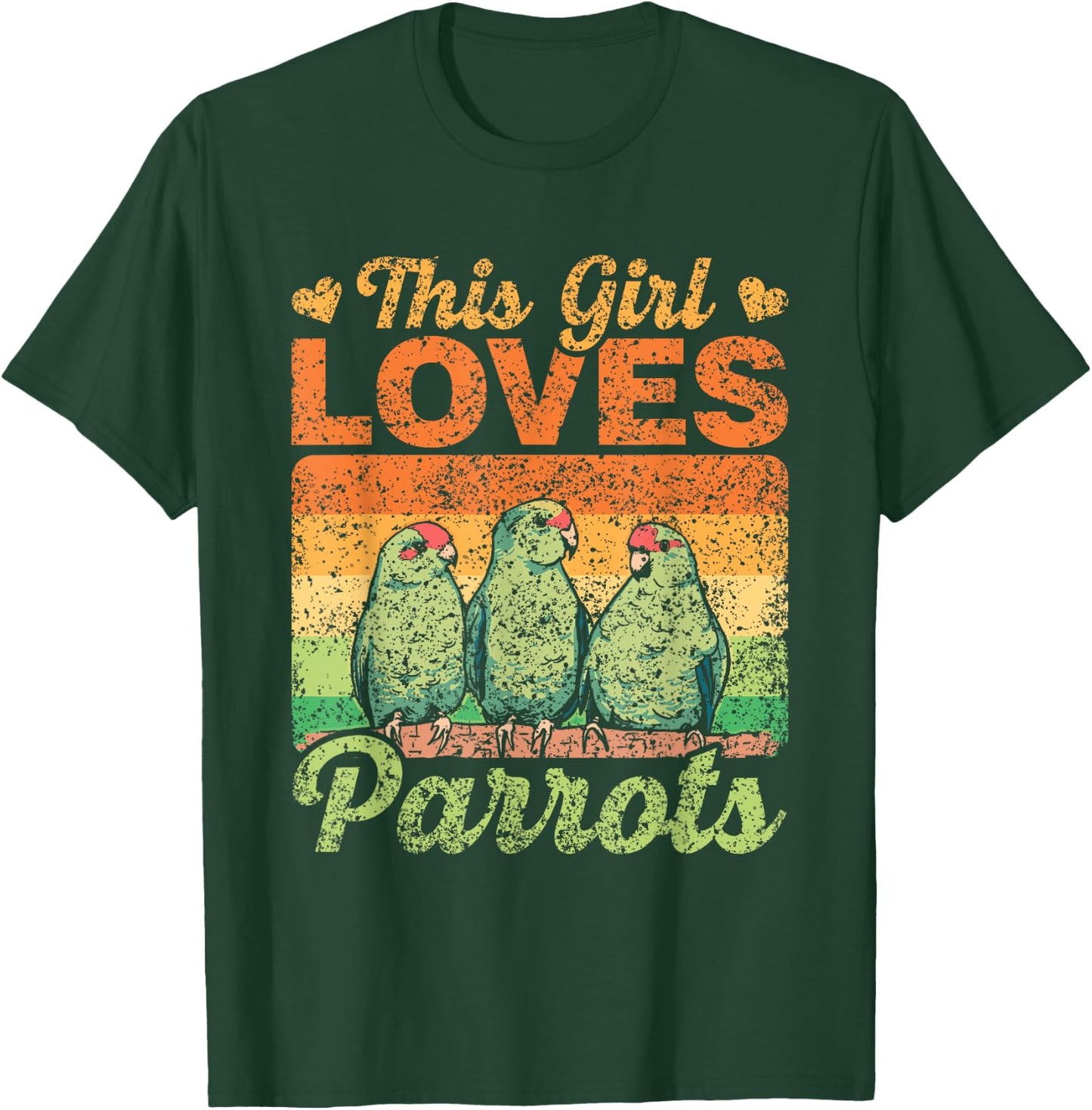 This Girl Loves Parrots Cute Pet Animal Parrot T-Shirt - T-Shirt | Forest