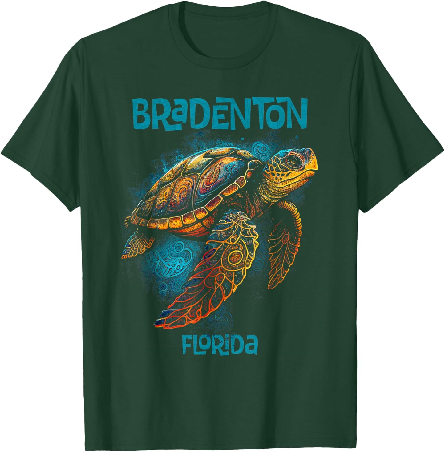 Bradenton Beach Florida FL Retro Vintage Sea Turtle T-Shirt - T-Shirt | Forest
