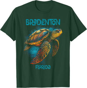 Bradenton Beach Florida FL Retro Vintage Sea Turtle T-Shirt - T-Shirt | Forest