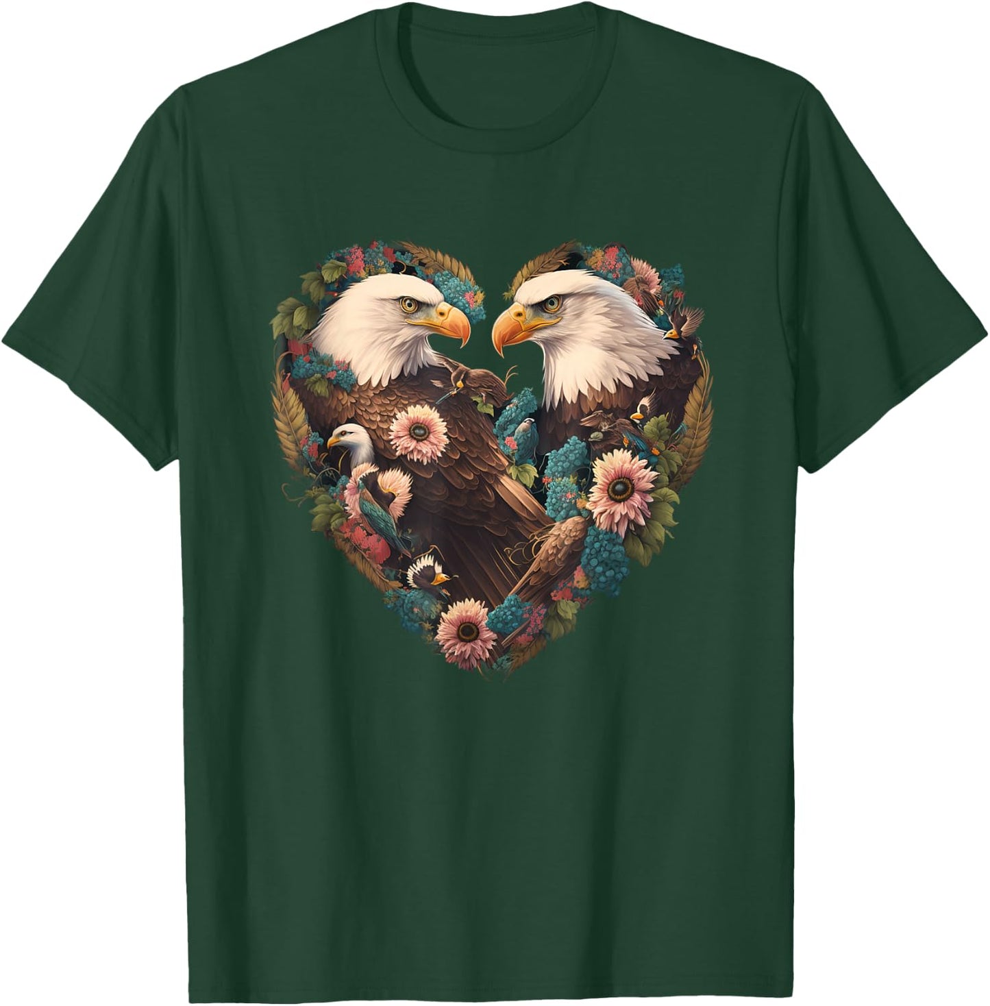 Valentine's Day Bald Eagle Heart T-Shirt - T-Shirt | Forest