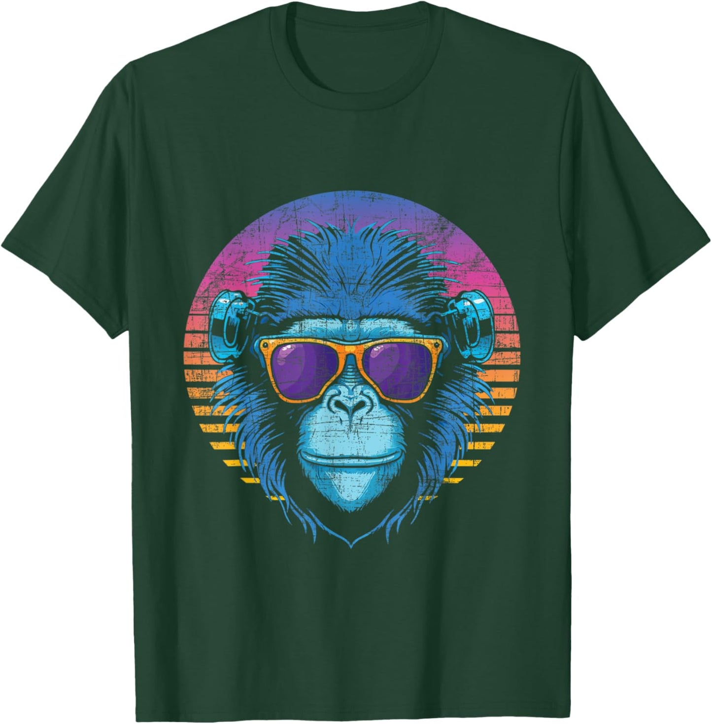 Cool Hipster Monkey - Primate Jungle Safari Zoo Animal Lover T-Shirt - T-Shirt | Forest
