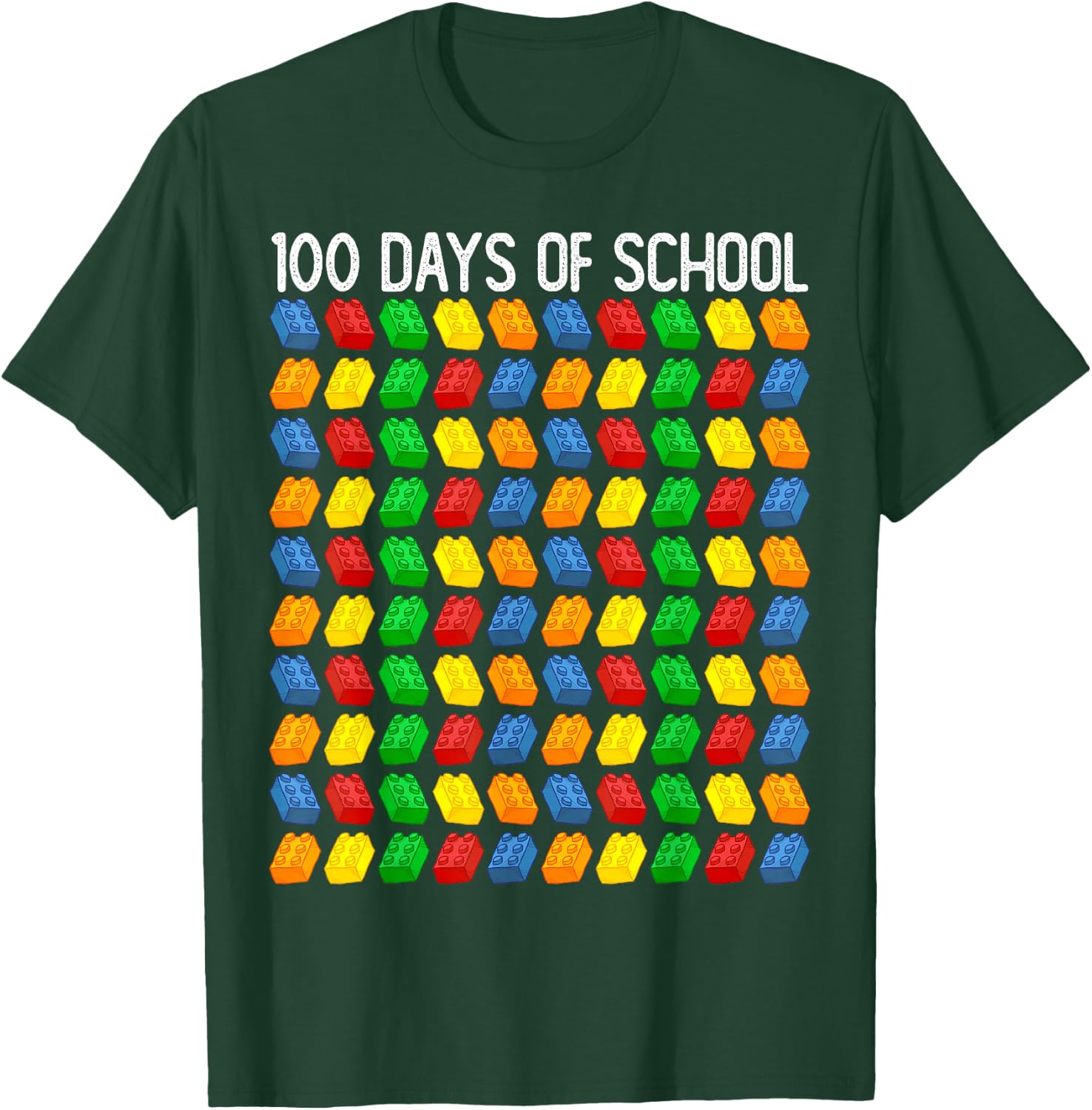 Master Builder Funny Building Blocks 100 Days of School Kids T-Shirt - T-Shirt | Forest
