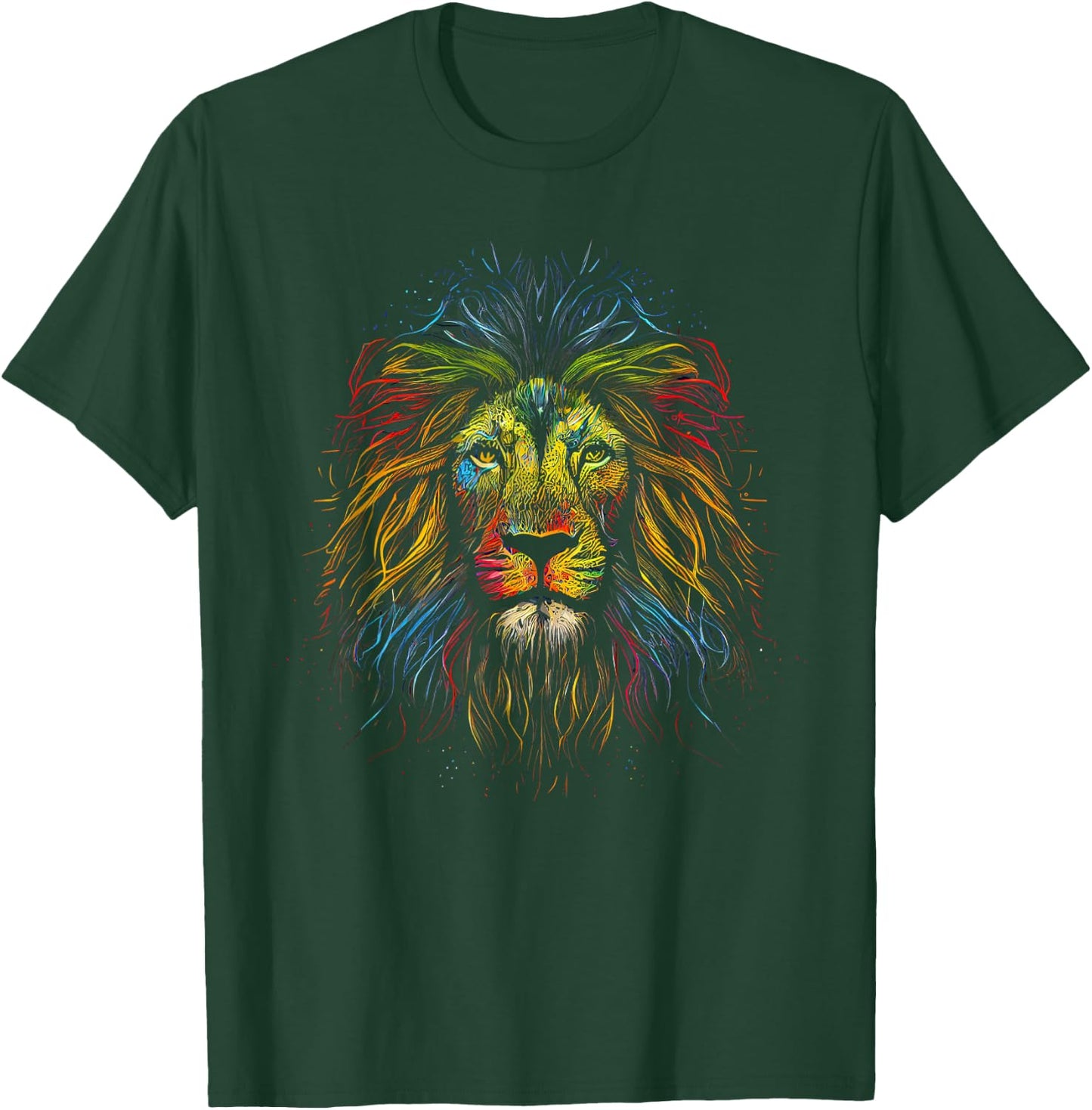 Lion colorful lions King Of Animals From Africa T-Shirt - T-Shirt | Forest