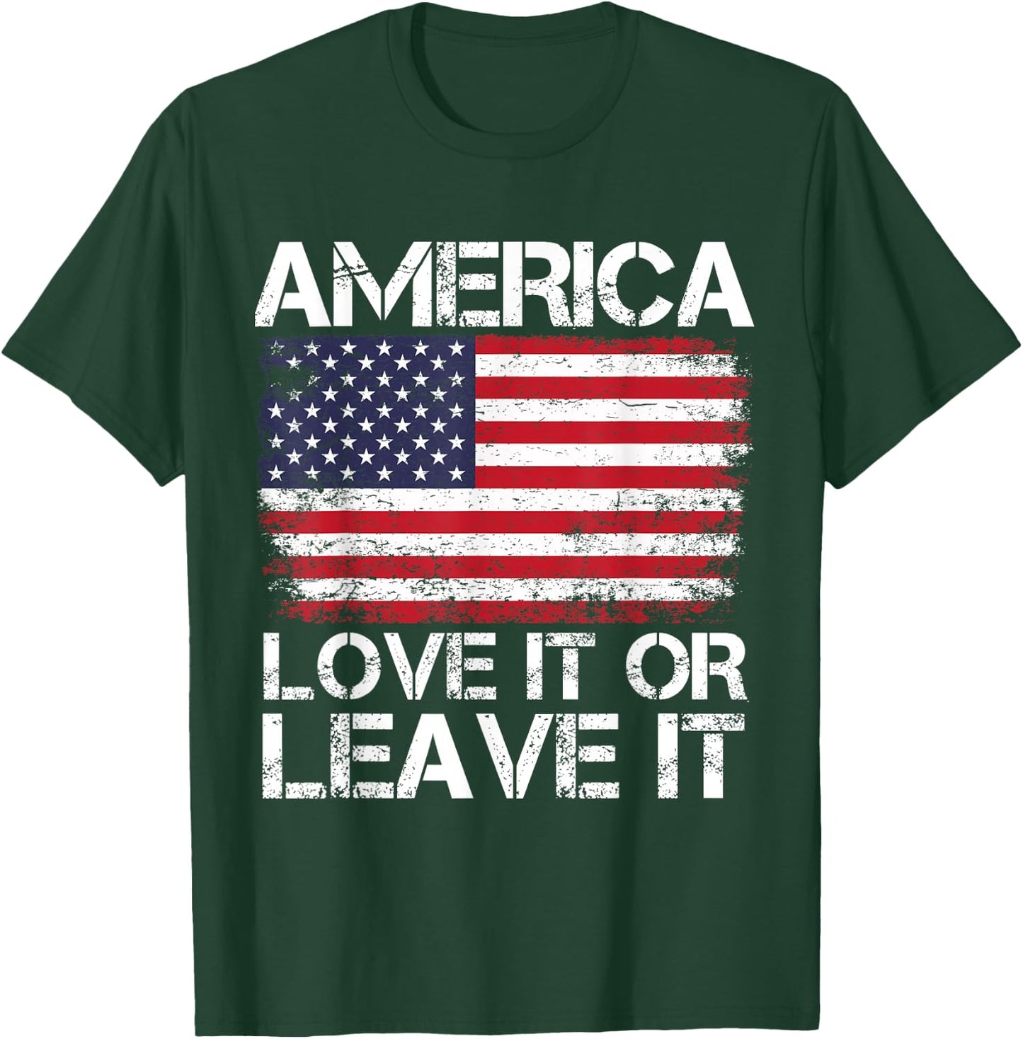 American Flag America Love It Or Leave It' USA Flag T-Shirt - T-Shirt | Forest