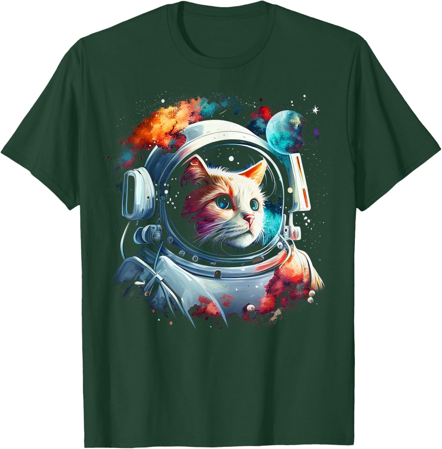 Astronaut Cat or Funny Space Cat on Galaxy Cat Lover Women Kids T-Shirt - T-Shirt | Forest