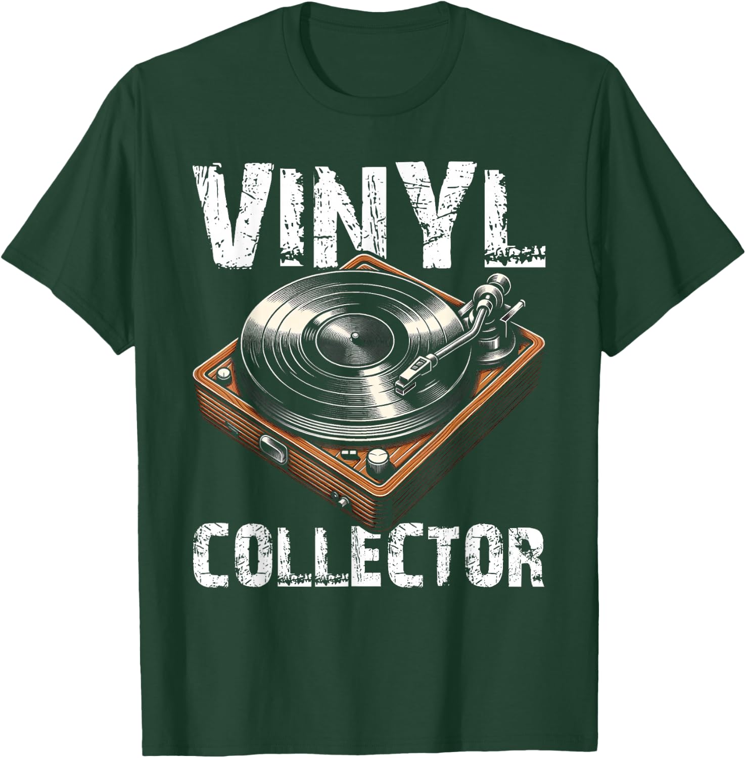 Retro Vinyl Record Music Player Lover Vinyl Record Collector T-Shirt - T-Shirt | Forest