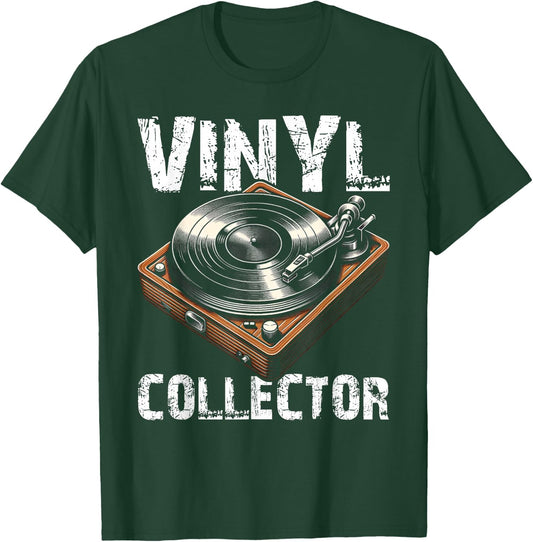 Retro Vinyl Record Music Player Lover Vinyl Record Collector T-Shirt - T-Shirt | Forest