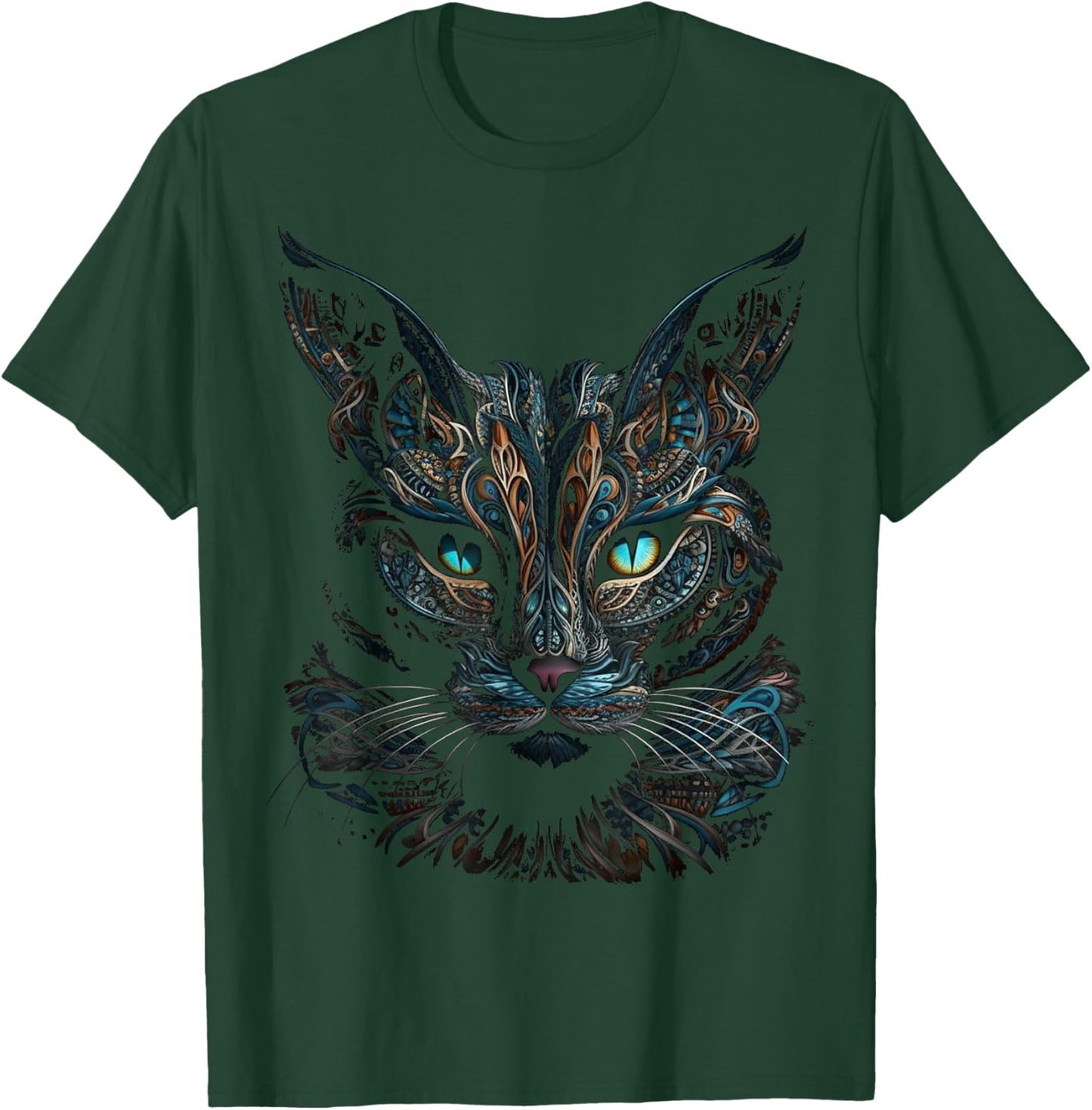 Cat Pet Animal Art - Blue Eyes Artwork Cat Women Kids T-Shirt - T-Shirt | Forest