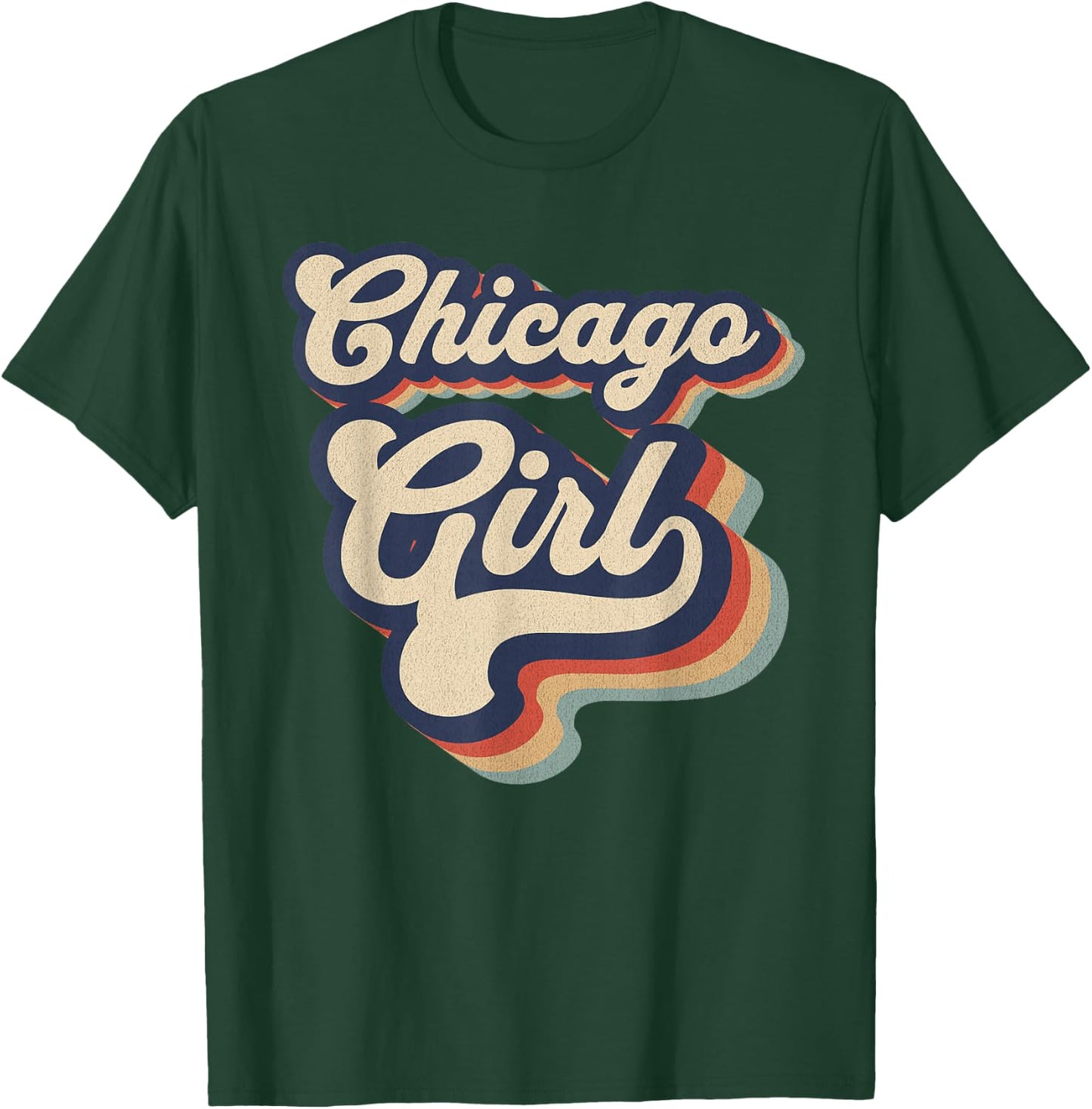 Vintage Design For Girls From Chicago Illinois T-Shirt - T-Shirt | Forest