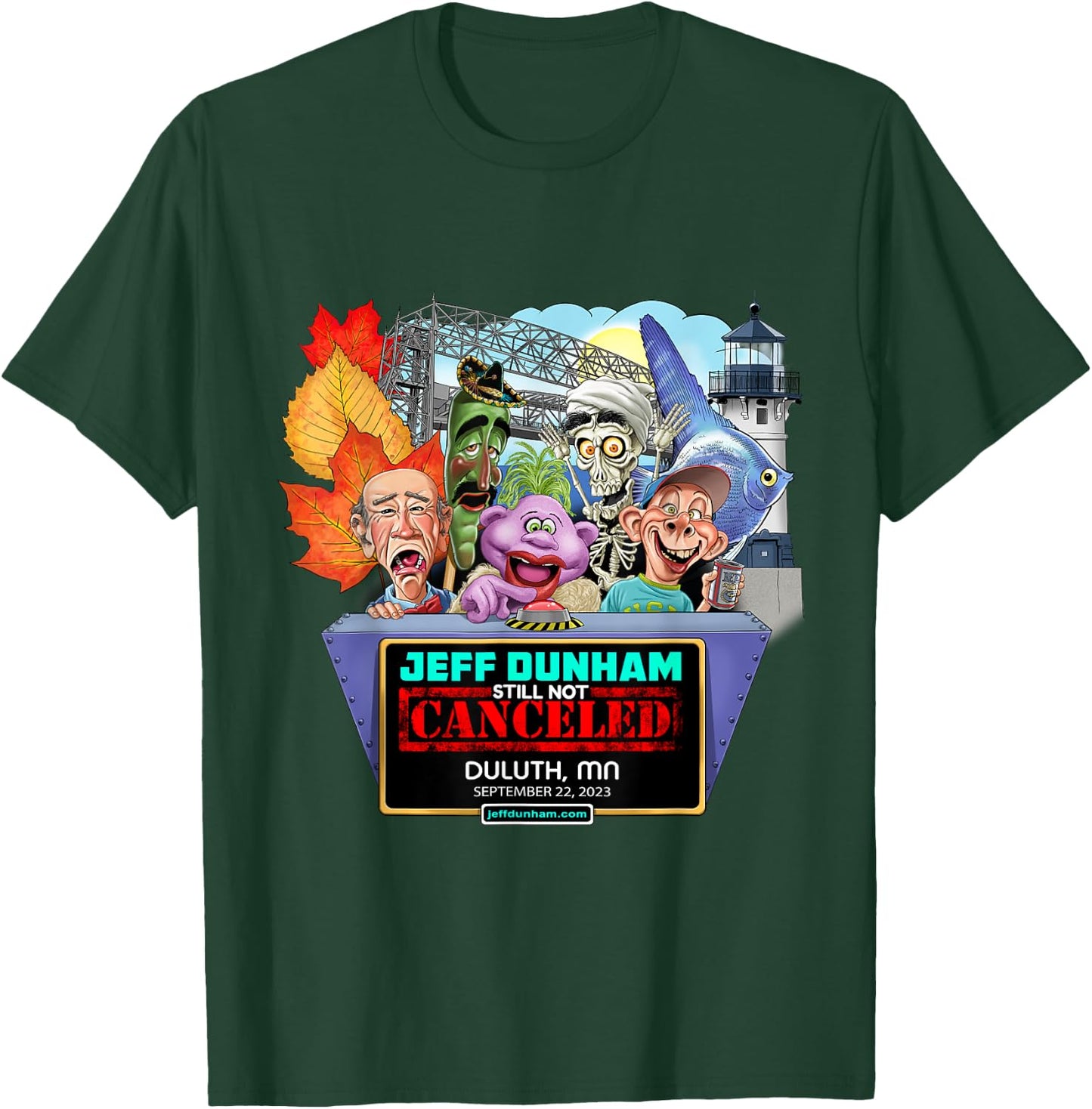 Jeff Dunham Duluth, MN (2023) T-Shirt - T-Shirt | Forest