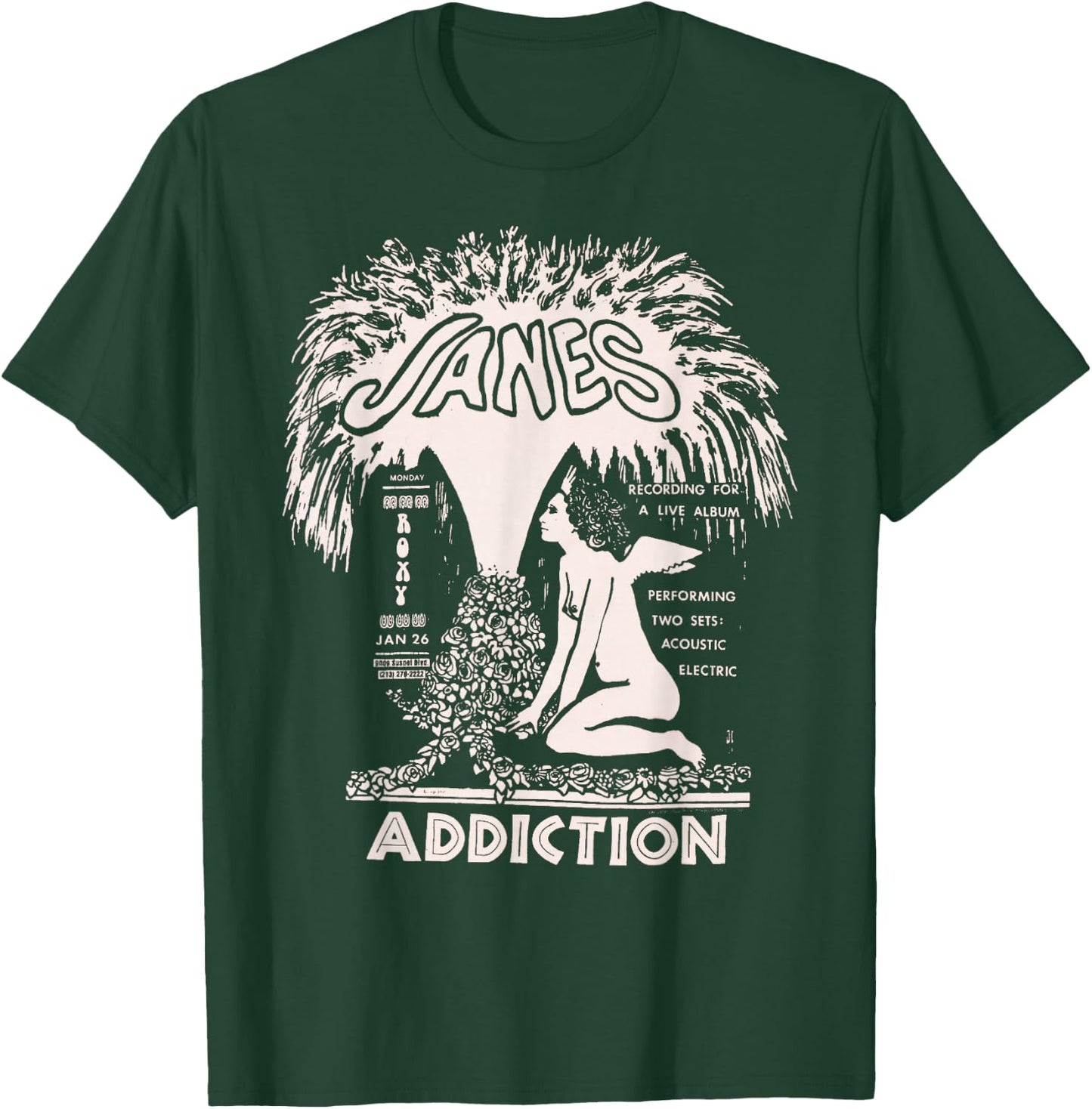 Jane's Addiction Official Adults - Black - Small - Short Sleeve - - Classic Fit - Solid Colors: 100% Cotton T-Shirt - T-Shirt | Forest