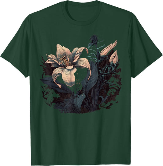 Vintage Lily Flower on Lily T-Shirt - T-Shirt | Forest